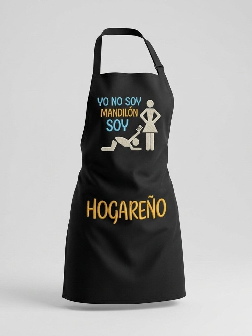 Handmade Funny Spanish Apron "No Soy Mandilon" Black OS